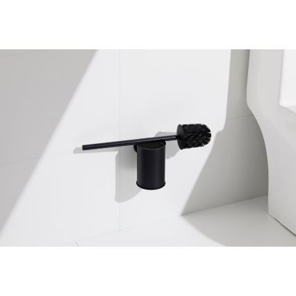Aqualine - Brosse de toilette à fixation murale SAMBA noir
