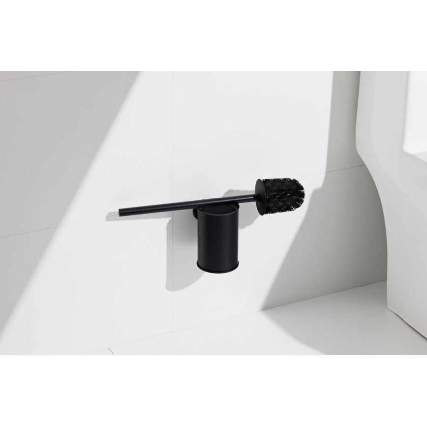 Aqualine - Brosse de toilette à fixation murale SAMBA noir