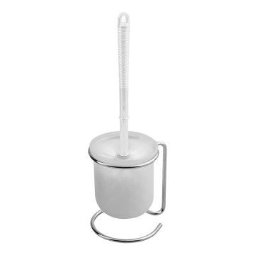 Aqualine - Brosse de toilette sur pied SIMPLE LINE blanc/chrome brillant