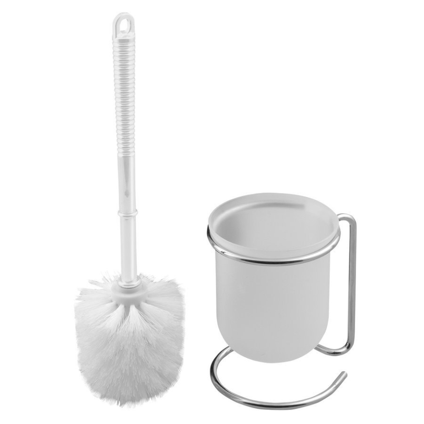 Aqualine - Brosse de toilette sur pied SIMPLE LINE blanc/chrome brillant