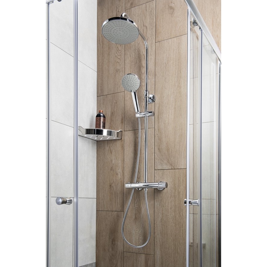 Aqualine - Colonne de douche avec robinet thermostatique LIGA chrome brillant