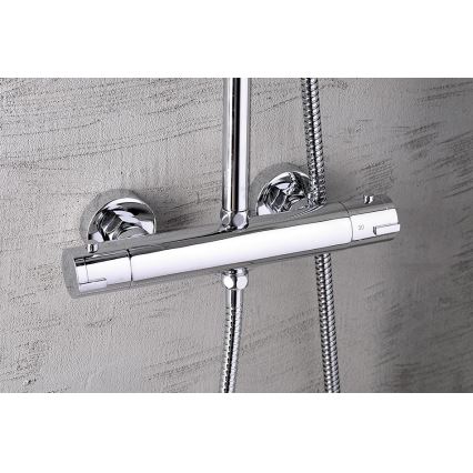 Aqualine - Colonne de douche avec robinet thermostatique LIGA chrome brillant