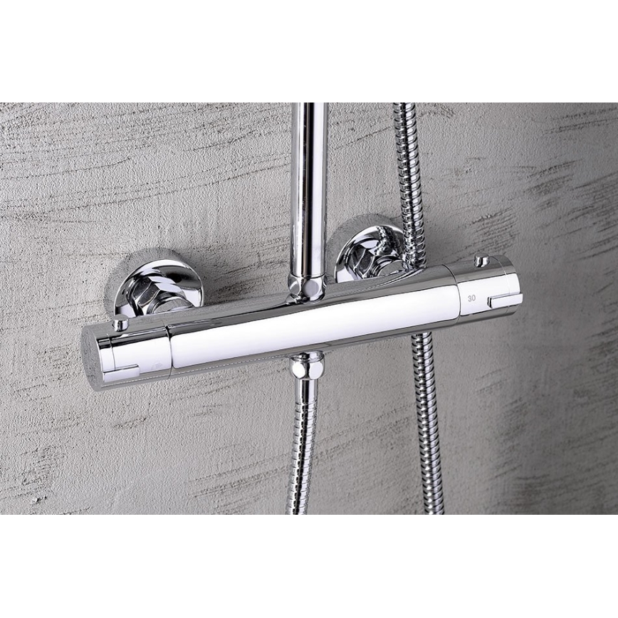 Aqualine - Colonne de douche avec robinet thermostatique LIGA chrome brillant