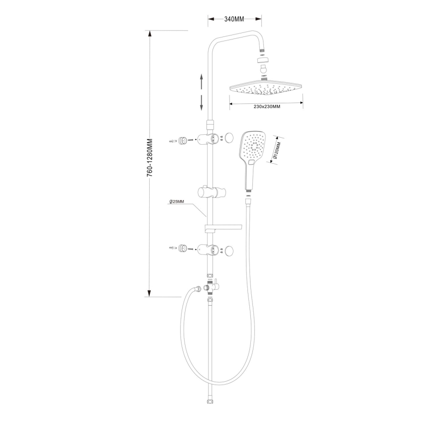Aqualine - Colonne de douche KERA mat noir