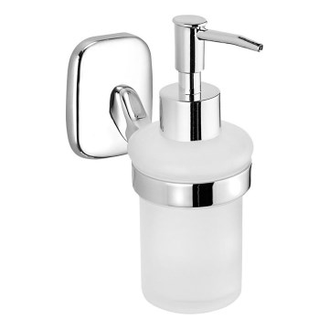 Aqualine - Distributeur mural de savon RUMBA 160 mm blanc de lait verre/chrome brillant