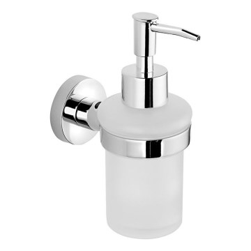 Aqualine - Distributeur mural de savon SAMBA 150 mm blanc de lait verre/chrome brillant