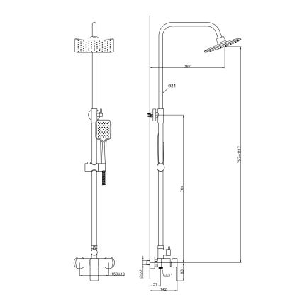 Aqualine - Douche set met kraan FACTOR glanzend chroom