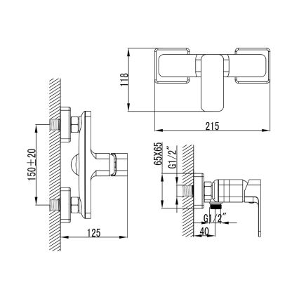 Aqualine - Douchekraan FACTOR glanzend chroom