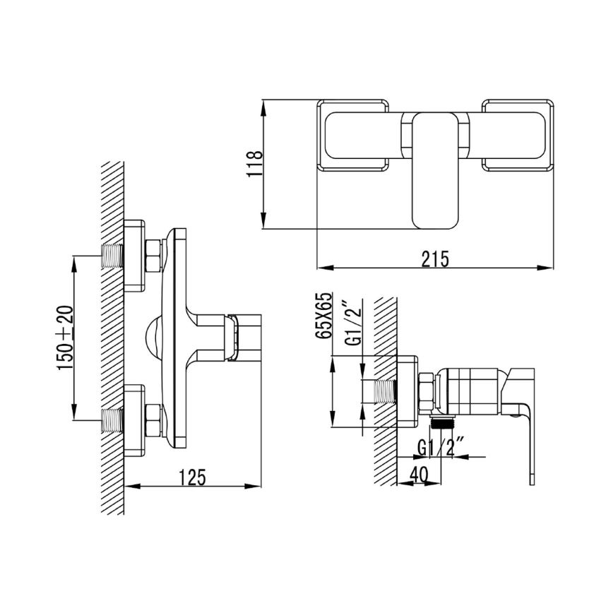Aqualine - Douchekraan FACTOR glanzend chroom