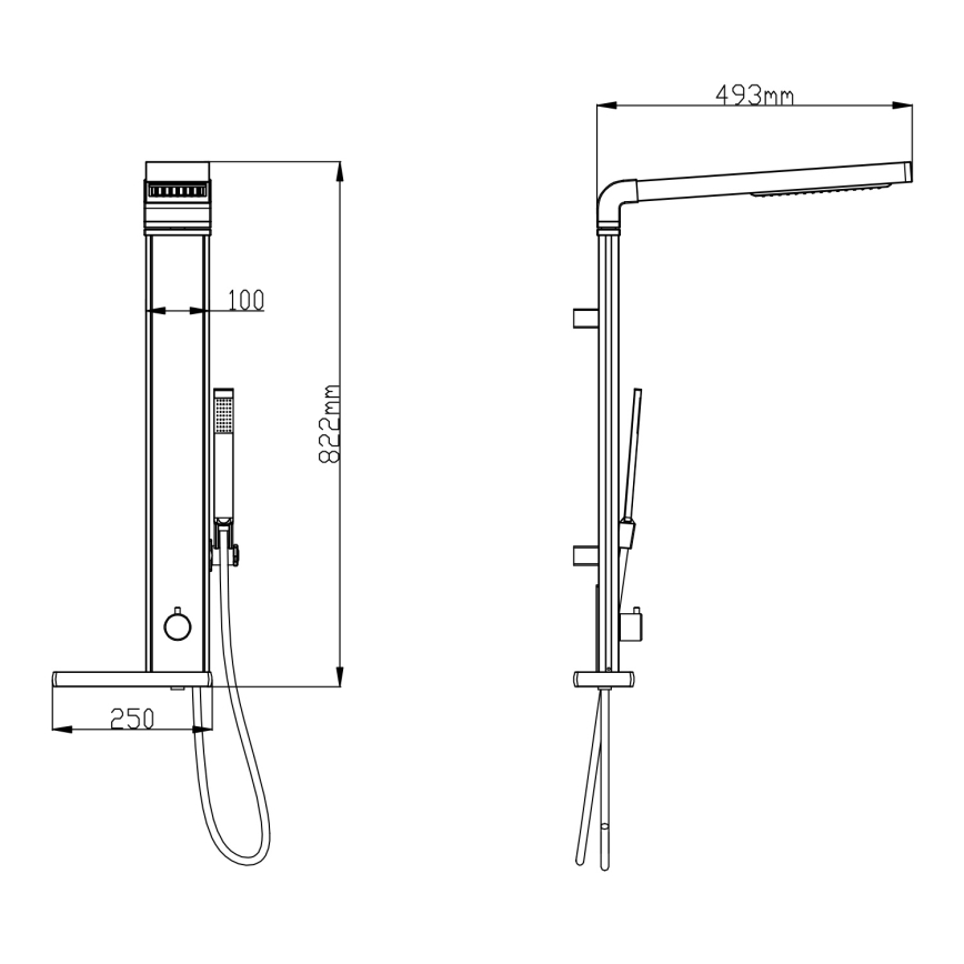 Aqualine - Doucheset ROME glanzend chroom