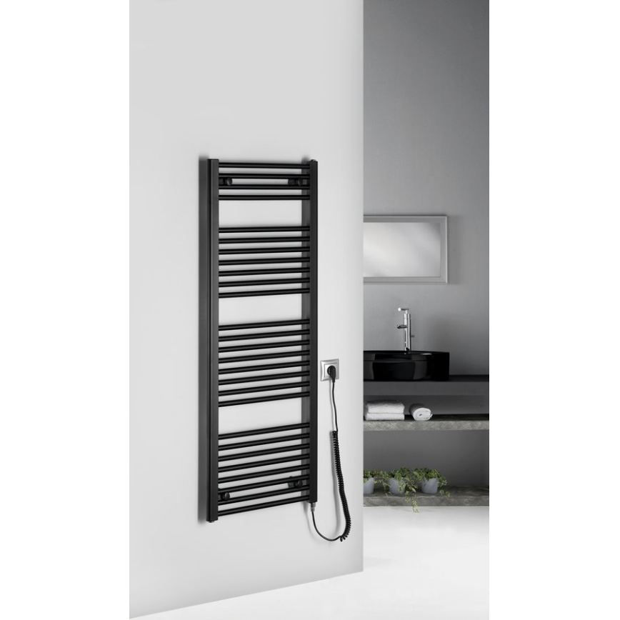 Aqualine - Elektrische badkamerradiator DIRECT-E 400W 132x45 cm mat zwart