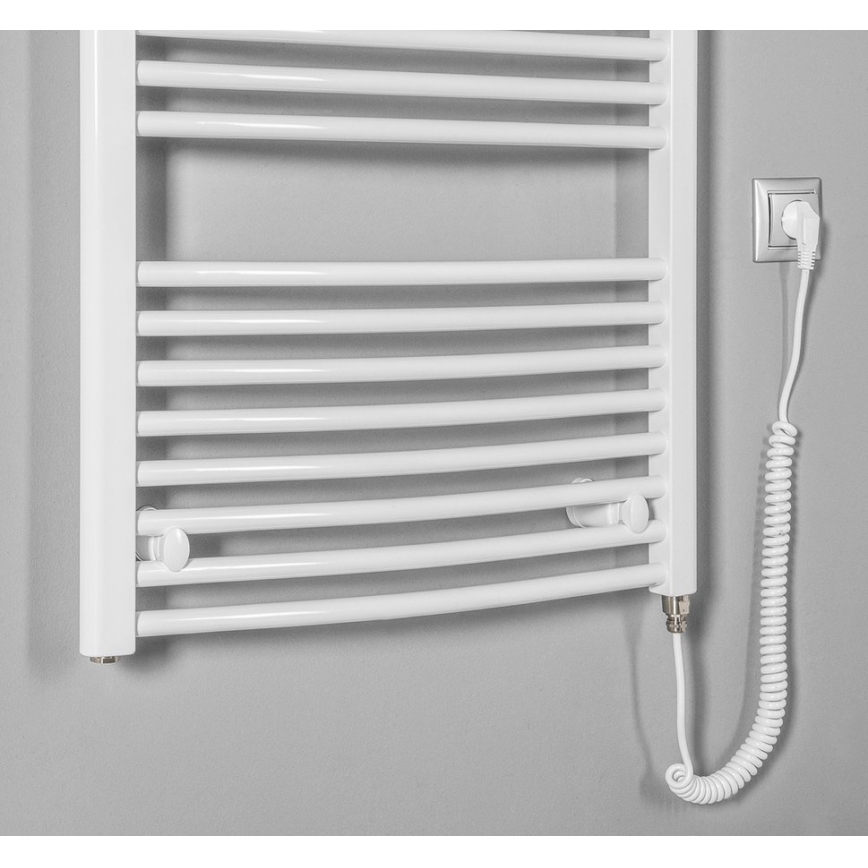 Aqualine - Elektrische badkamerradiator ORBIT-E 300W 96x45 cm, wit, rond