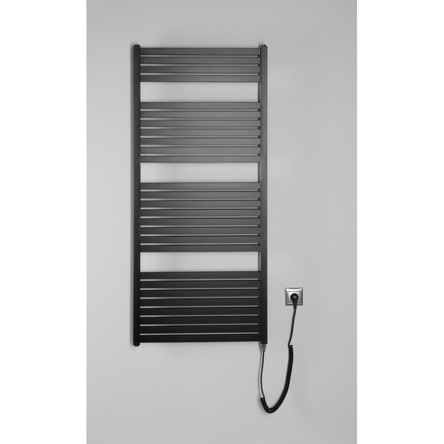 Aqualine - Elektrische badkamerradiator TONDI-E 600W 133x60 cm mat zwart