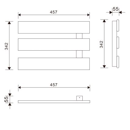 Aqualine - Elektrische handdoekdroger ELVIS 50W 46x34 cm wit