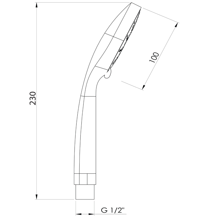 Aqualine - Handdouche Ø 10 cm mat zwart