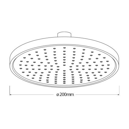 Aqualine - Hoofddouche diameter 20 cm mat zwart