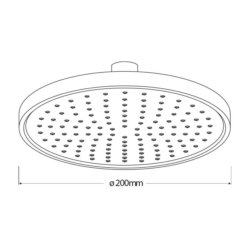 Aqualine - Hoofddouche diameter 20 cm mat zwart