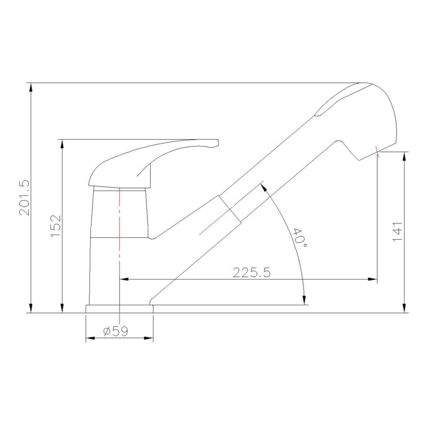 Aqualine - Keukenkraan KASIOPEA 20 cm glanzend chroom