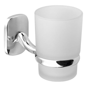 Aqualine - Porte-brosse à dents mural RUMBA blanc de lait verre/chrome brillant