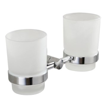 Aqualine - Porte-brosse à dents mural SAMBA blanc de lait verre/chrome brillant