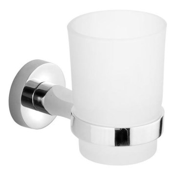 Aqualine - Porte-brosse à dents mural SAMBA blanc de lait verre/chrome brillant