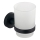 Aqualine - Porte-brosse à dents mural SAMBA blanc de lait verre/mat noir