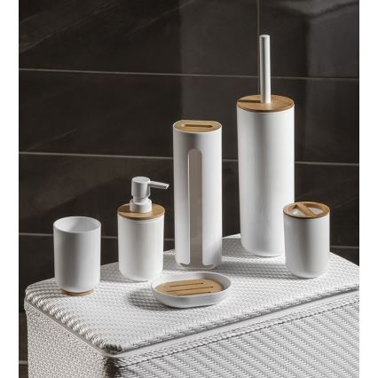 Aqualine - Porte-brosse à dents SNOW blanc/bambou
