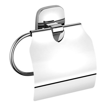 Aqualine - Porte-papier toilette avec couvercle RUMBA chrome brillant