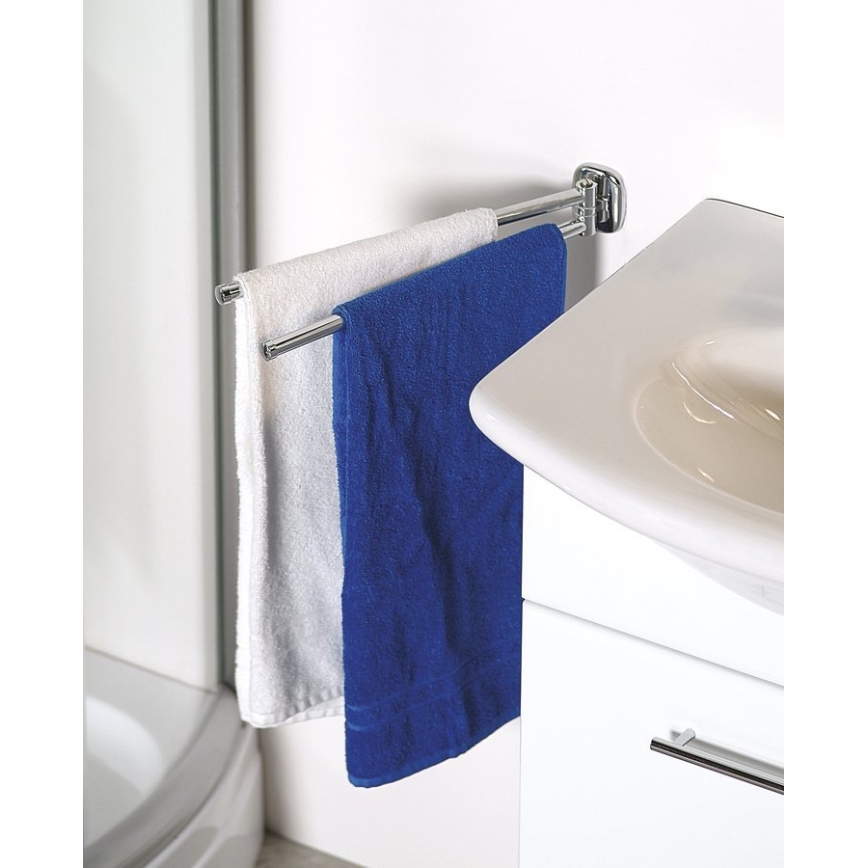 Aqualine - Porte-serviettes mural pivotant RUMBA 45 cm chrome brillant