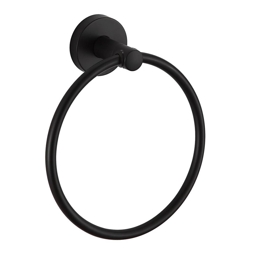 Aqualine - Porte-serviettes mural SAMBA d. 15,5 cm noir