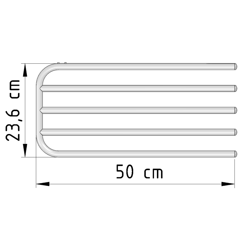 Aqualine - Porte-serviettes pour élément chauffant 50 cm blanc