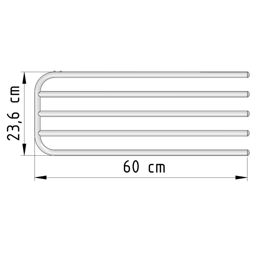 Aqualine - Porte-serviettes pour élément chauffant 60 cm blanc
