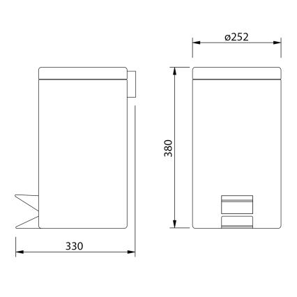 Aqualine - Poubelle SIMPLE LINE 12 l poli acier inoxydable