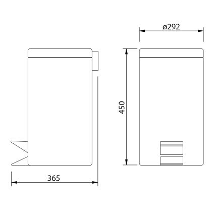 Aqualine - Poubelle SIMPLE LINE 20 l poli acier inoxydable