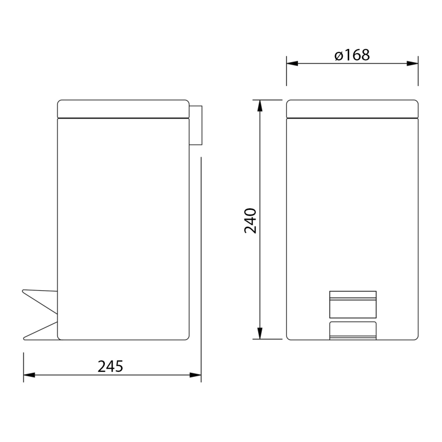Aqualine - Poubelle SIMPLE LINE 3 l blanc mat