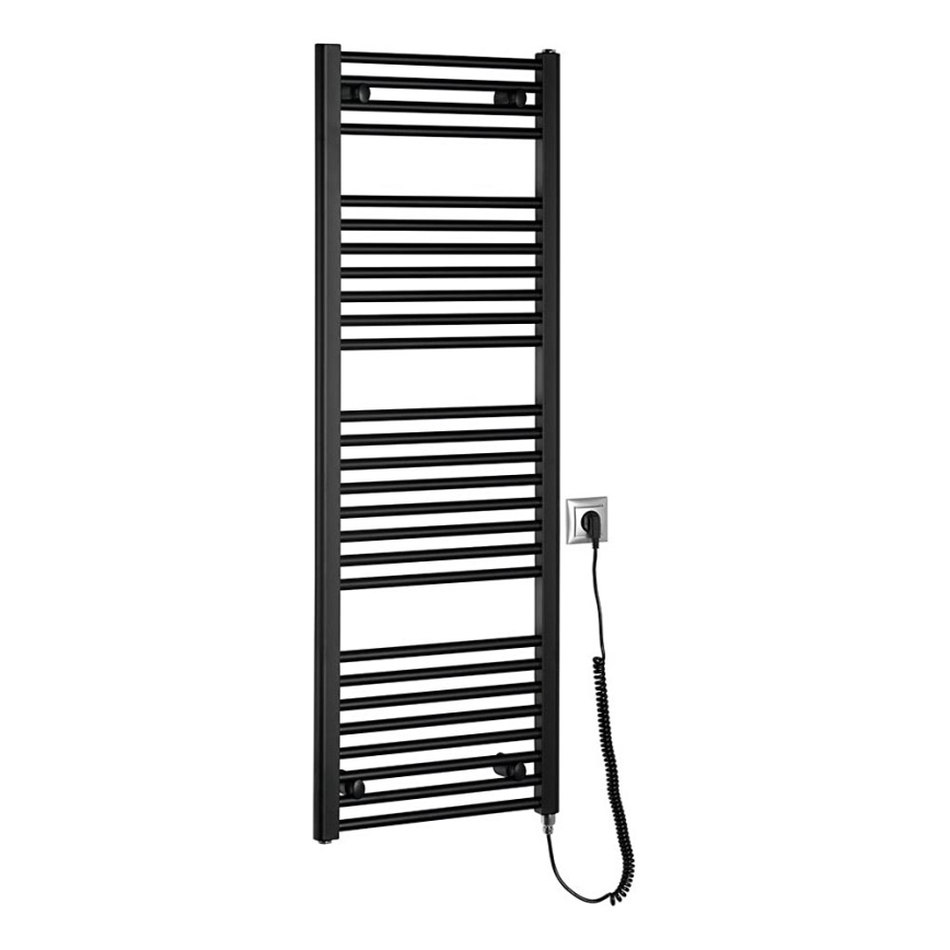 Aqualine - Radiateur électrique de salle de bains DIRECT-E 400W/230V 132 cm noir mat droit