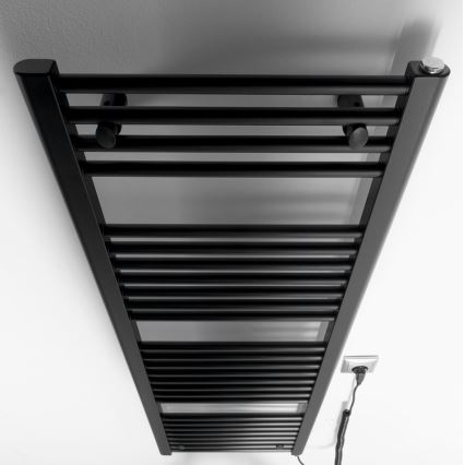 Aqualine - Radiateur électrique de salle de bains DIRECT-E 400W/230V 132 cm noir mat droit