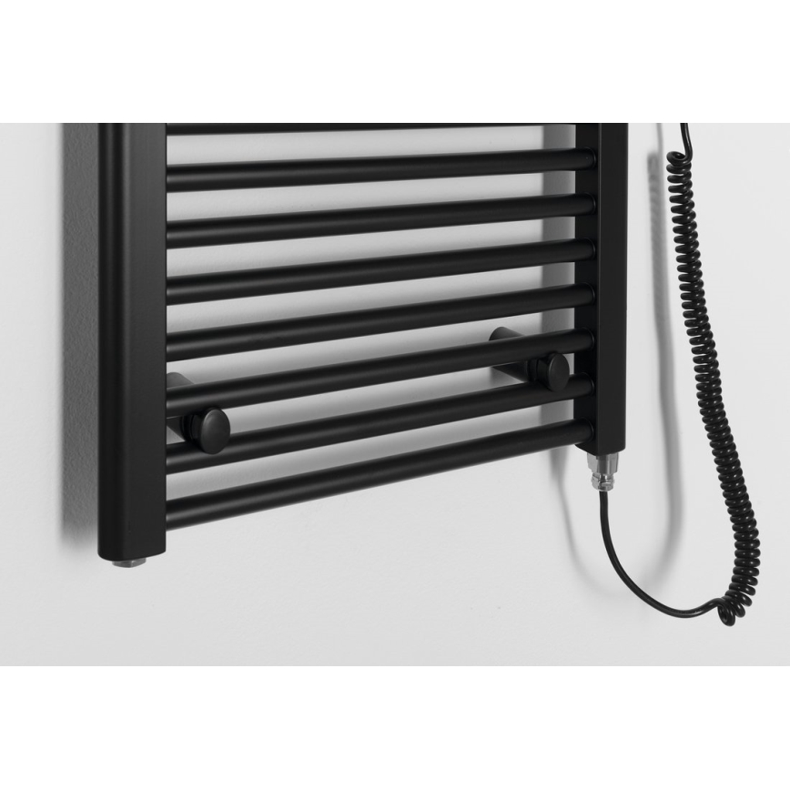 Aqualine - Radiateur électrique de salle de bains DIRECT-E 400W/230V 132 cm noir mat droit