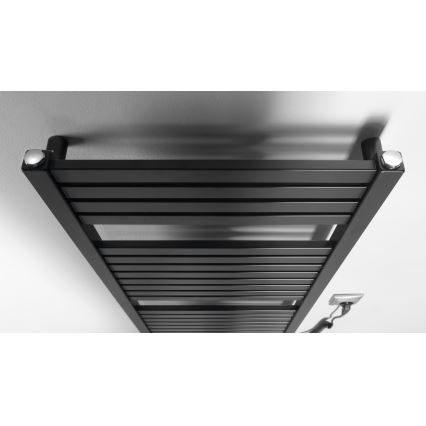 Aqualine - Radiateur électrique de salle de bains TONDI-E 300W/230V 97 cm noir mat droit