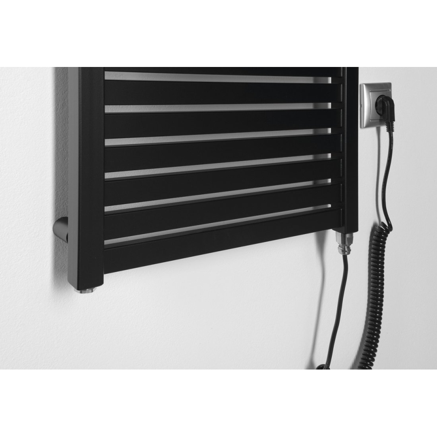 Aqualine - Radiateur électrique de salle de bains TONDI-E 300W/230V 97 cm noir mat droit