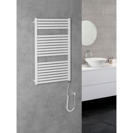 Aqualine - Radiateur électrique de salle de bains TONDI-E 400W/230V 97 cm blanc droit