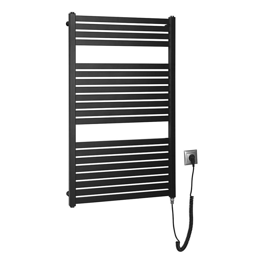 Aqualine - Radiateur électrique de salle de bains TONDI-E 400W/230V 97 cm noir mat droit