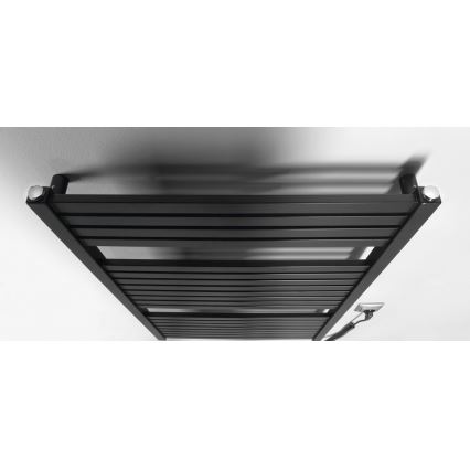 Aqualine - Radiateur électrique de salle de bains TONDI-E 400W/230V 97 cm noir mat droit