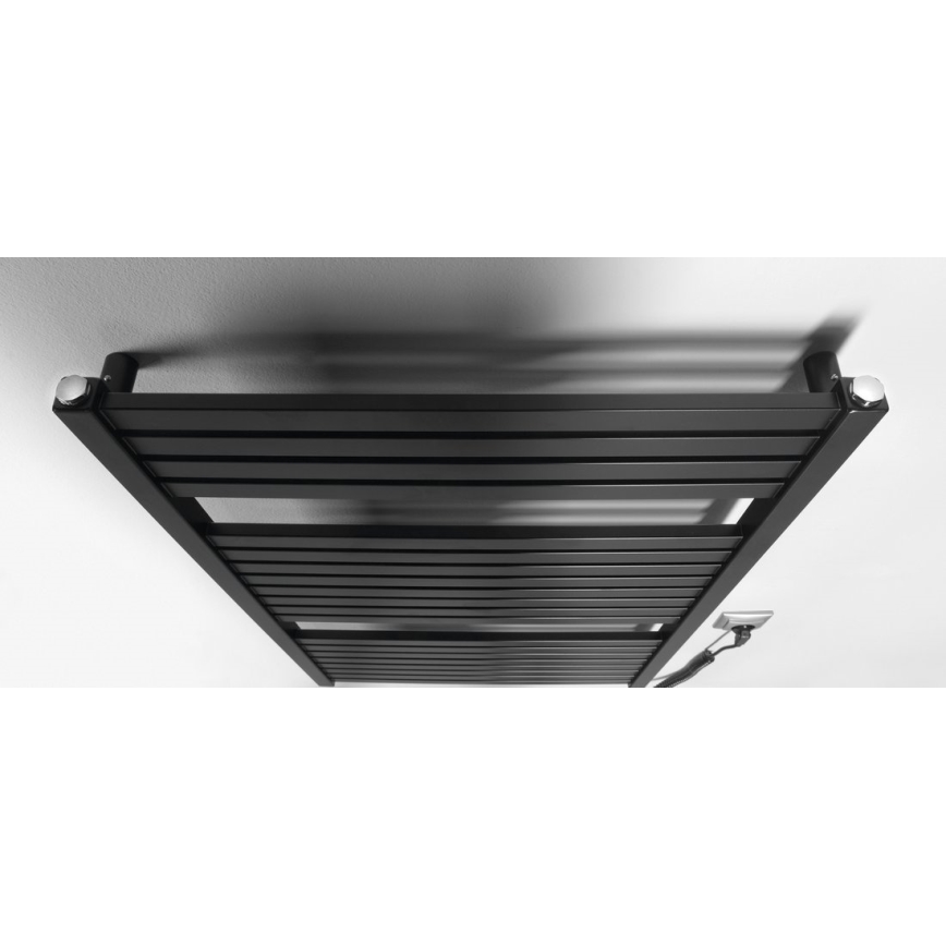 Aqualine - Radiateur électrique de salle de bains TONDI-E 400W/230V 97 cm noir mat droit