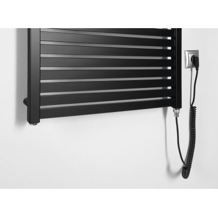 Aqualine - Radiateur électrique de salle de bains TONDI-E 400W/230V 97 cm noir mat droit