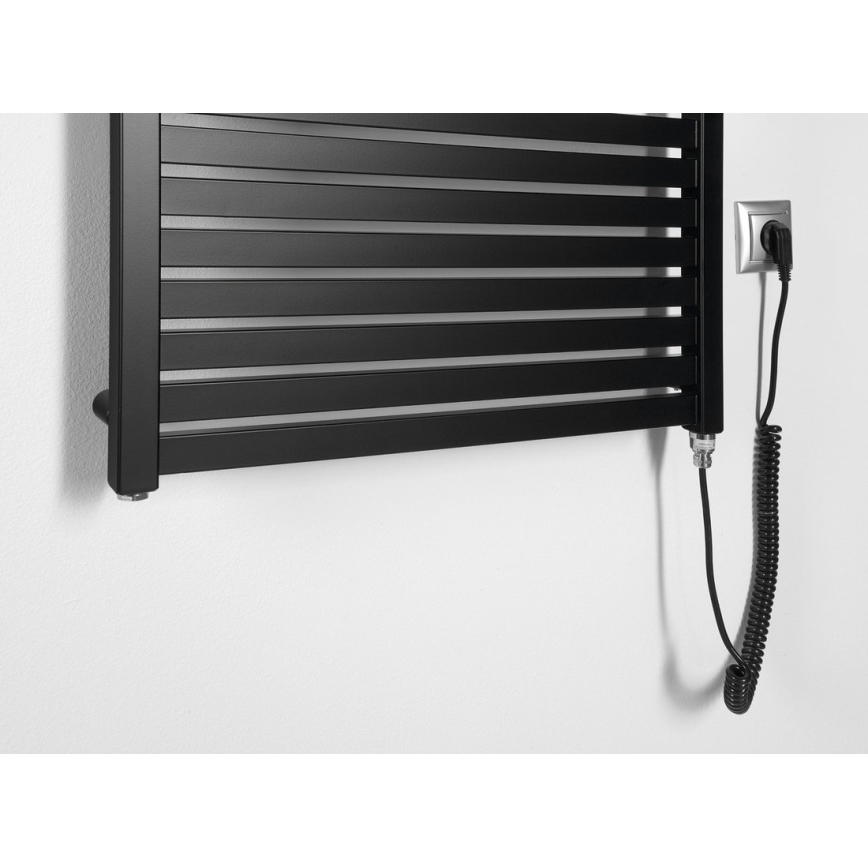 Aqualine - Radiateur électrique de salle de bains TONDI-E 400W/230V 97 cm noir mat droit
