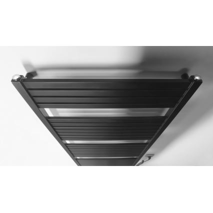 Aqualine - Radiateur électrique de salle de bains TONDI-E 800W/230V 169 cm noir mat droit