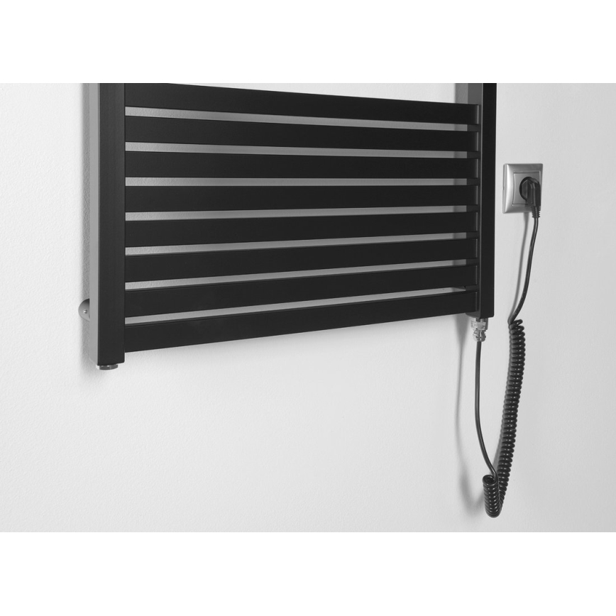Aqualine - Radiateur électrique de salle de bains TONDI-E 800W/230V 169 cm noir mat droit