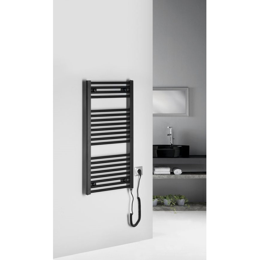 Aqualine - Radiateur électrique pour salle de bains DIRECT-E 300W 96x45 cm noir mat