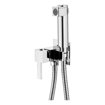 Aqualine - Robinet de bidet avec douchette pour installation encastrée chrome brillant